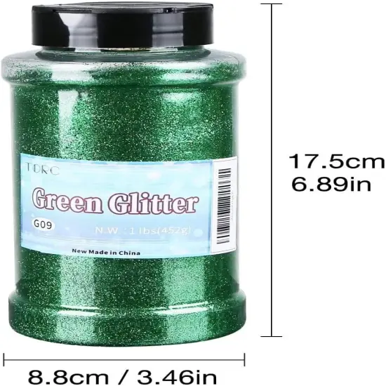 Emerald Green Fine Glitter 1 Pound 16 OZ {2}