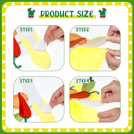 9 Pieces Fiesta Party Decorations Mexican Party Table Decor 8'' fiesta Honeycomb Mexican Table Centerpieces Cinco De Mayo Decorations for Taco Day of The Dead Decor Supplies Favors {3}