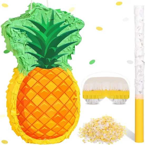 Fruit Pinata Summer Theme Includes Stick Blindfold Confetti Summer Fruit Theme Pinata Birthday Party Supplies for Birthday Party Carnival Beach Decor(Pineapple) {1}