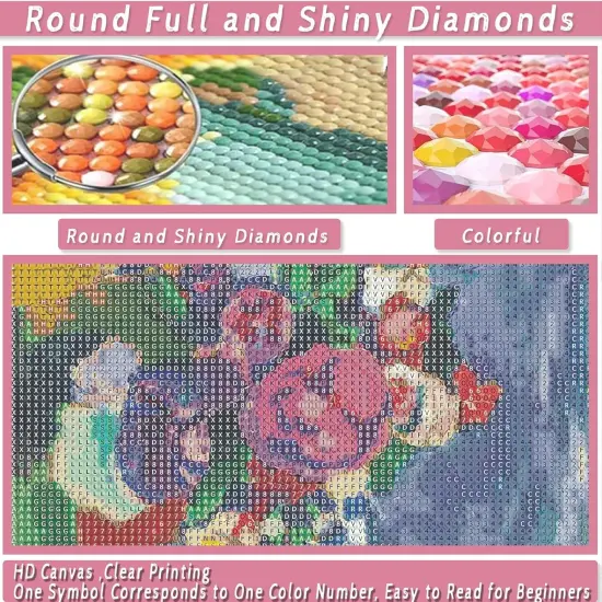 5D Colorful Flower Diamond Painting Kits for Adults {4}