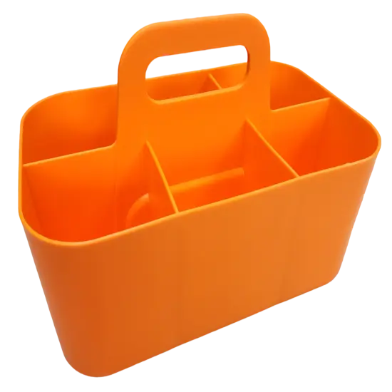 Enjoy Organizer Small Stackable and Portable Simple 6-Compartment Art Caddy - Made In USA Orange {4}