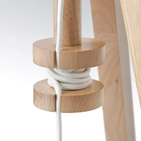 Adjustable Floor Lamp with Textile Shade Brown ash/white {5}