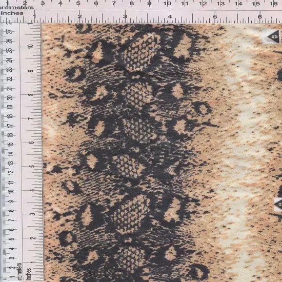 1 Yard Satin Snake Skin Print Woven Fabric Soft Smooth Decorative Drapery 57/58" Width TAUPE {1}