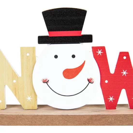 Northlight Wooden Snowman Tabletop Christmas Sign - 9.5" Red {6}