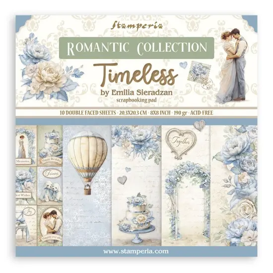 Stamperia Double-Sided Paper Pad 8"X8" 10/Pkg-Timeless {1}