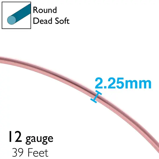 The Beadsmith 12-Gauge Anodized Aluminum Wire for Jewelry Making, Metal Wire for Wrapping Rose Gold {4}