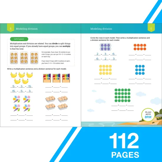 IXL Division 3rd Grade Math Workbook, Mathematics Book for Kids Ages 8-9 Covering Dividing Facts and Properties, Modeling With Multiplication, Word Problems, and More {3}