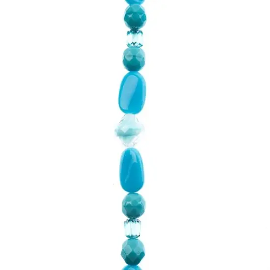John Bead 7" Assorted Shape Czech Glass Bead Strand Sea {1}