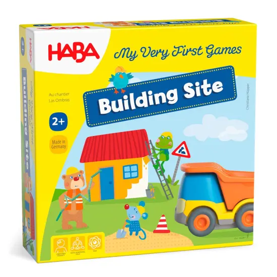HABA My Very First Games Building Site, A Cooperative Learning Kids Game, Toddler Learning Activities & Games for 2+ Year Olds with Included Toy Truck Multicolor {1}