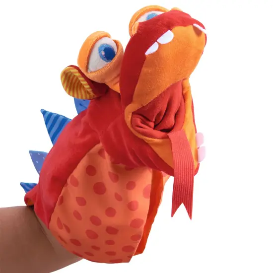 HABA Glove Puppet Eat it Up Dragon - Hand Puppet That Eats Small Objects, Perfect Toddler Toys for Ages 2-4, Sensory Hand Puppets, Preschool Toys Multicolor {3}