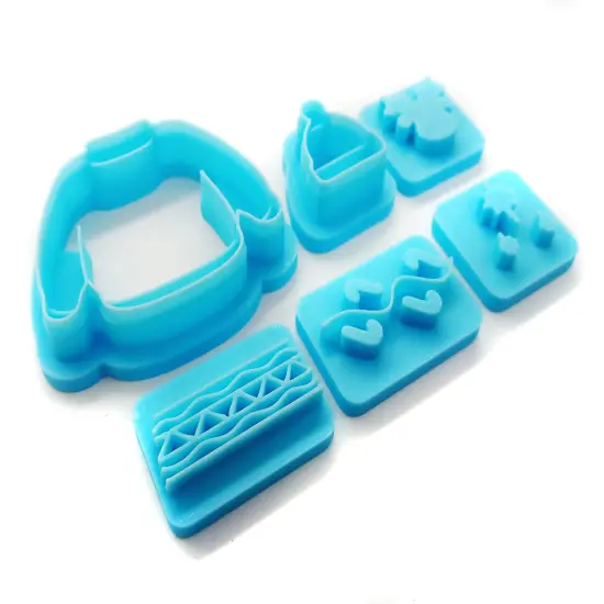 Winter Sweater & Beanie Hat Clay Cutters with Design Stamps, 6pcs, Adorabilities {2}