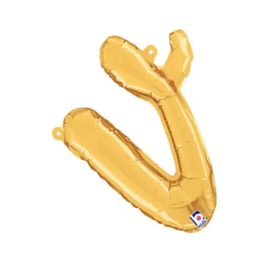 Betallic&reg; 14 inch Script Letter V Gold Air Fill Only {5}