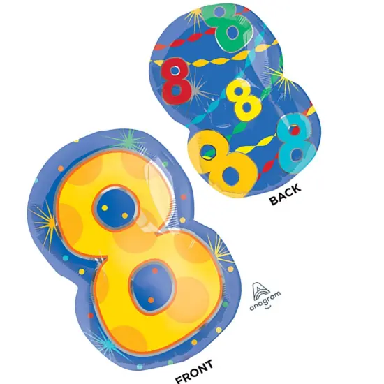 Number 8 Confetti Dots 20 Inch Foil Mylar Balloon {4}