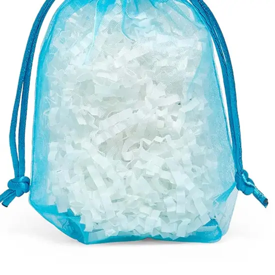 Flat Bottom Organza Bags 5 1/2 '' X 1 1/2 '' X 10 1/2 '' for Wedding & Event Gifts Turquoise {4}