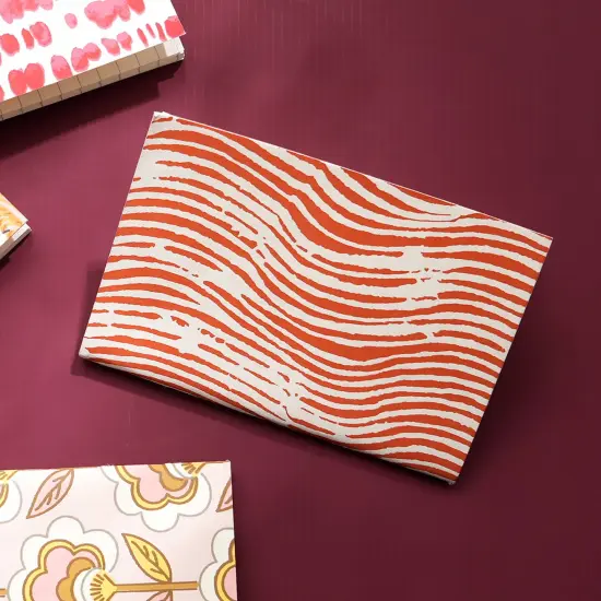 Soft Cover Red Waves Handmade Paper Notebook - Pack of 5, 6 X 4 Inch {1}