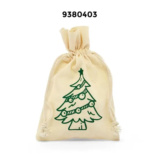 Cheerful Holiday Muslin Bag 4" x 6" {2}