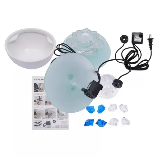 Desktop Water Fountain Waterfall Ornament w/ Water Pump Office Home Indoor Decor {1}