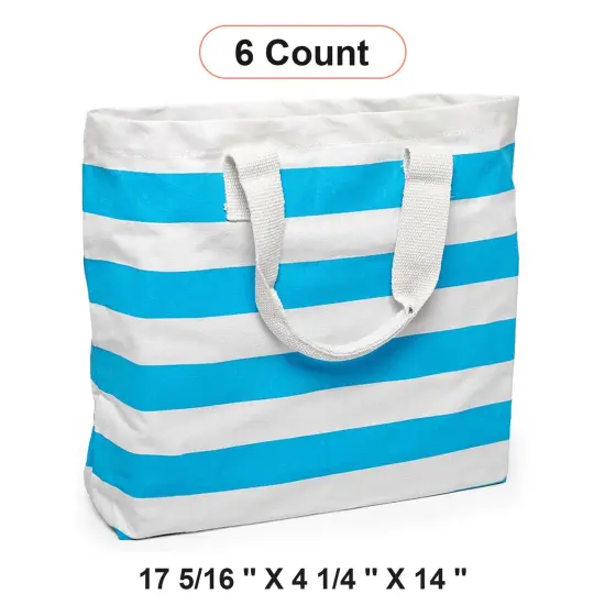 Stripe Canvas Tote Bags 17 5/16 '' x 4 1/4 '' x 14 '' Reusable and Stylish {1}