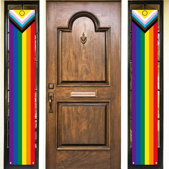 Intersex Progress Pride Porch Banner June Pride Month LGBTQ+ Rainbow Party Front Door Wall Indoor Outdoor Hanging Decoration {2}