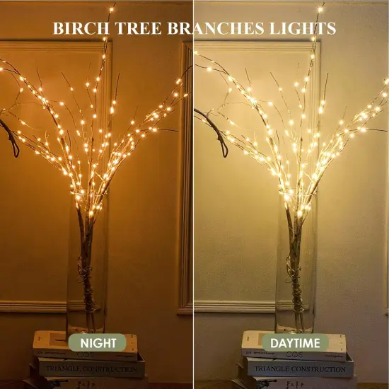 Lighted White Birch Branches with Timer 33IN 180 LED Twig Birch Branches for Vase {3}