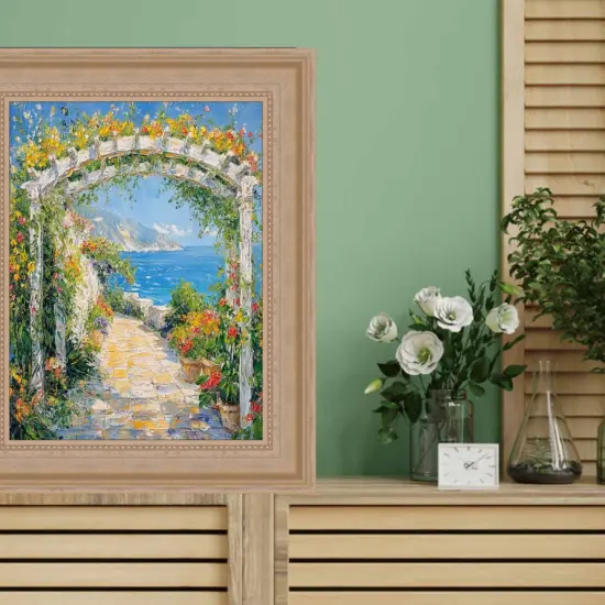 Wide Silver Leaf Scoop With Beads Picture Frame 11x13 frame {5}