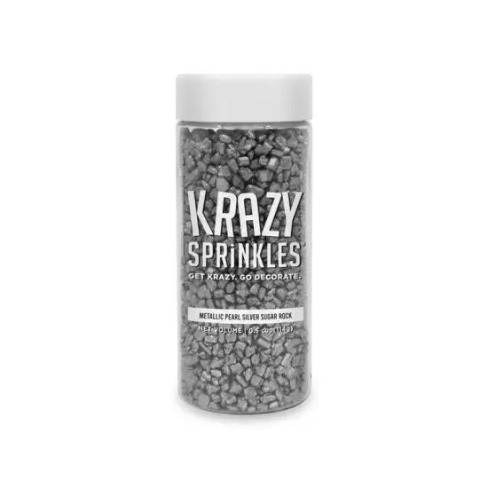 Metallic Silver Pearl Sugar Rocks Sprinkles {3}