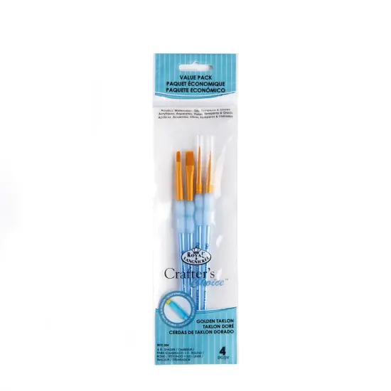 RCC 218 | Crafter's Choice&trade; 4pc Golden Taklon Variety Brush Set {3}