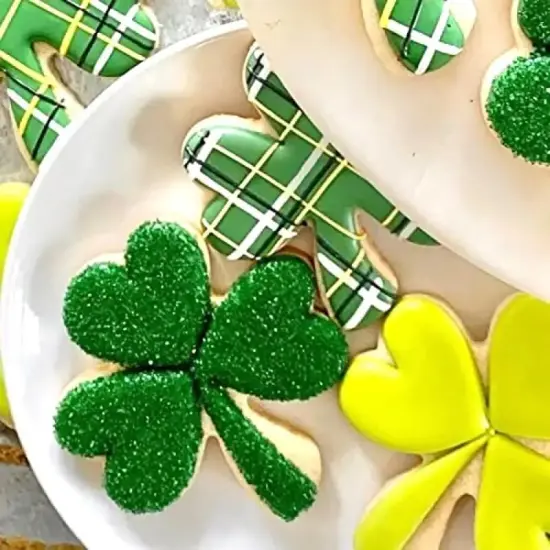 5Pcs Shamrock Cookie Cutters Shapes for St. Patrick's Day Stainless Steel Clover Cookie Cutter Set for Irish Spring Family Baking Party Decorations Supplies {5}