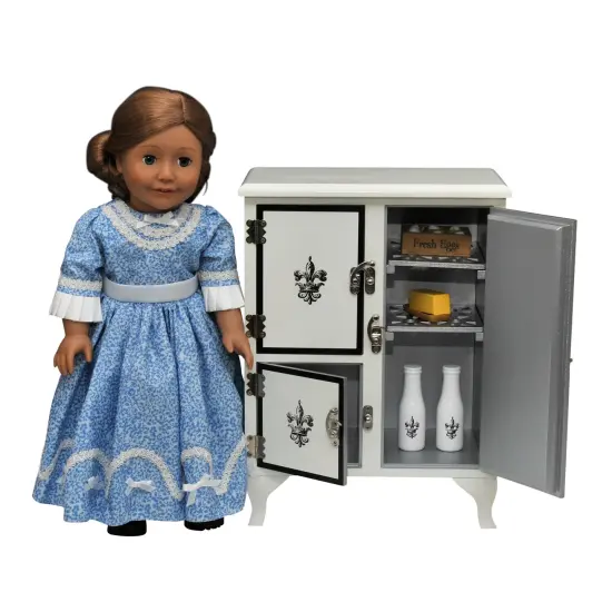 The Queen's Treasures 18 Inch Doll Furniture Vintage Style Ice Box Refrigerator {7}