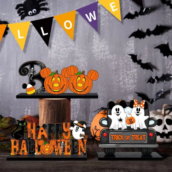 3 Pcs Halloween Mouse Shaped Cute Ghost Table Sign Decor {4}