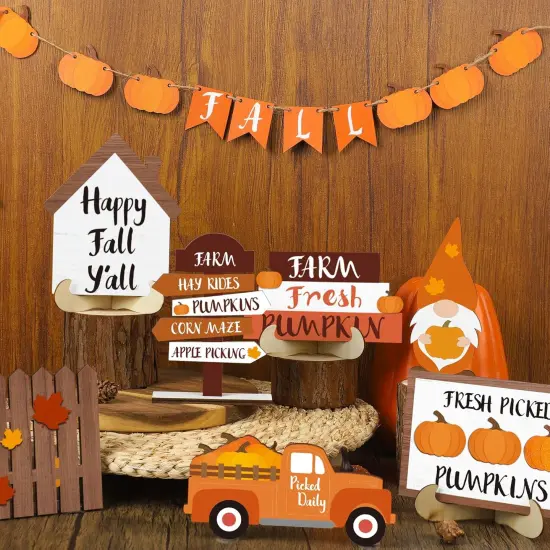 20 Pcs Fall Tiered Tray Decor Thanksgiving {4}