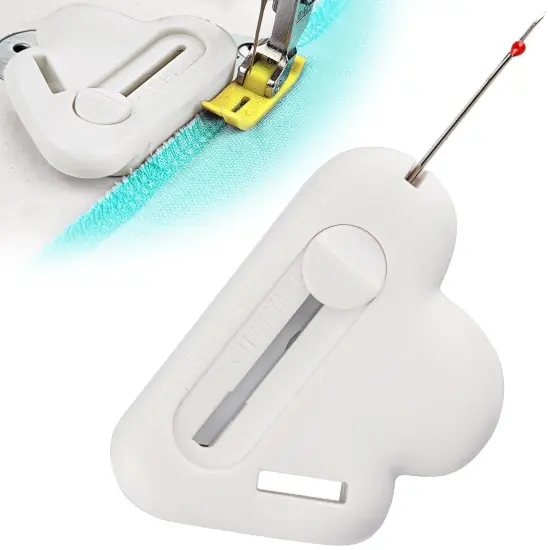 Magnetic Seam Guide for Sewing Machine with Seam Ripper Thread Remover Tool Multifucntional Magnetic Sewing Guide Hemmer with Scale Universal Sewing Supplies and Accessories(White) {1}