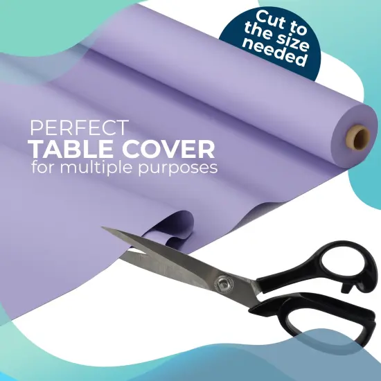 Exquisite Plastic Table Cover Roll &ndash; 40" x 100' Disposable Tablecloth Roll &ndash; Premium Thick 0.5 MIL Plastic Banquet Roll &ndash; Party Table Cover Roll for Events & Catering Lavender {4}
