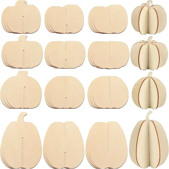 DIY 3D Pumpkin Fall Wood Crafts to Paint for Kids Adults {1}