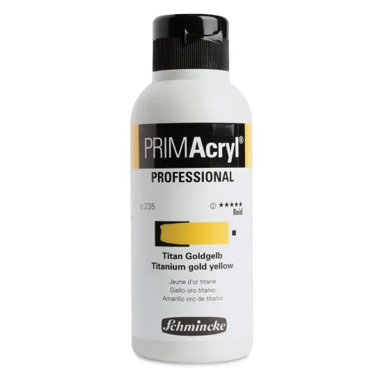 Schmincke Primacryl Professional Fluid Acrylic - Titanium Gold Ochre, 250 ml bottle {1}