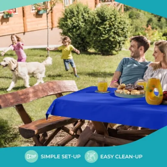 Exquisite Plastic Table Cover Roll &ndash; 40" x 300' Disposable Tablecloth Roll &ndash; Premium Thick 0.5 MIL Plastic Banquet Roll &ndash; Party Table Cover Roll for Events & Catering Dark Vlue {5}