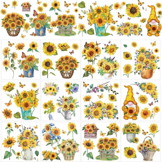 12 Sheets Floral Butterfly Rub on Transfers for Furniture {1}