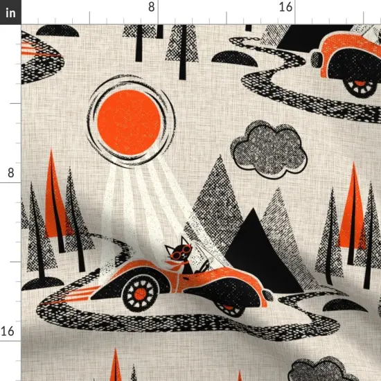 Various Fabrics by the Yard or Fat Quarter Cat Mid Century Sun Car Forest Toile Mountains Modern De Jouy Custom Printed Fabric by Spoonflower {2}