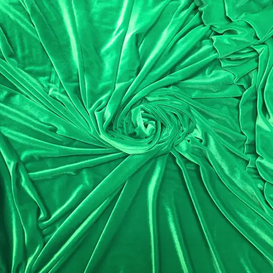 1 Yard Rich Kelly Green Premium Stretch Velour for Sewing, Theatrical Wear, and Home Accents 58/60 Inch Width {1}