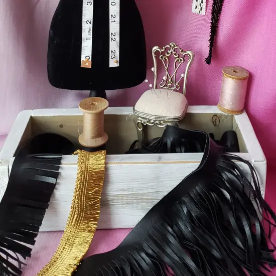 5 Yards of 6" Matte Finish Vegan Leather Fringe Trim | 5 yard cut Brown {6}