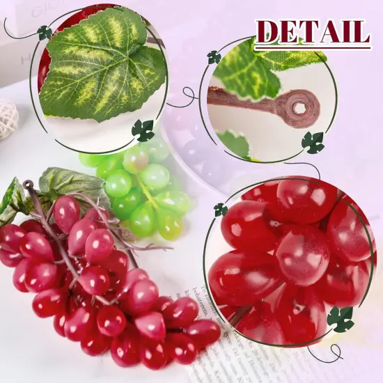 10 Bunches Fake Grapes - (5 Colors,2 Size) {2}
