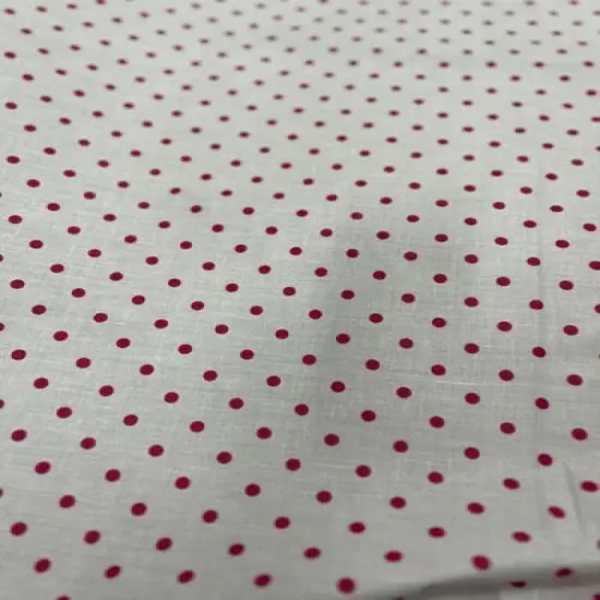 1 Yard Small Polka Dot Poly Cotton Fabric 60" Fuchsia/White {7}