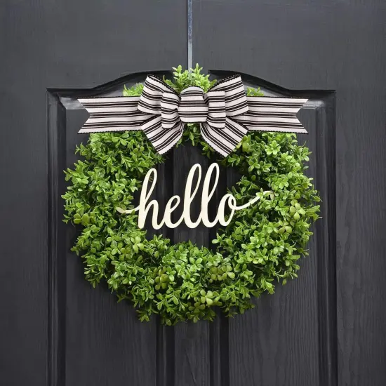 2 Pcs Farmhouse Stripe Wired Ribbon Handmade Premade Black and White Striped Burlap Bows for Wreaths Tree Decorations Gift Wrapping Outdoor Decoration(Black and White Stripe) {5}