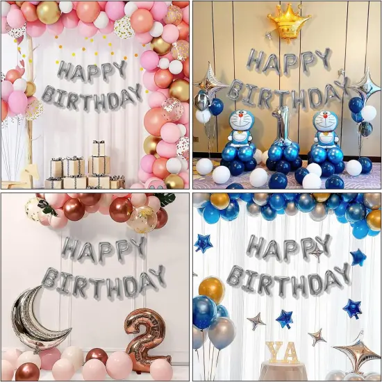 Mylar Foil Balloon Letters & Silver Balloons - Silver {4}
