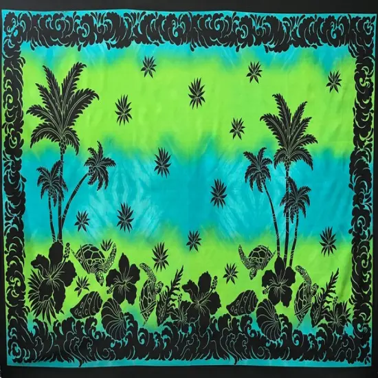 Sunset Polyester Sarong 72" L x 45" W, 100% Polyester Dark Hot Pink & Or {2}