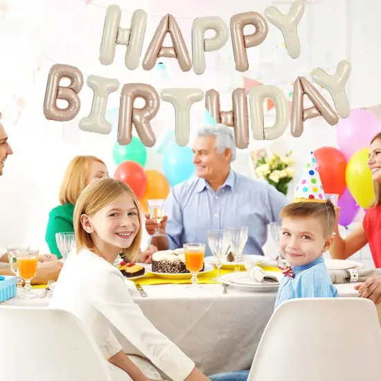 Light Brown Cream Happy Birthday Balloons {4}