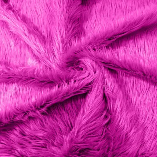1 Yard Solid Faux Fox Fur Fabric for Cosplay Crafts Home Decor and Upholstery Fuchsia {1}