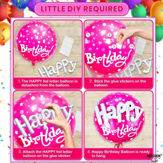 Hot Pink Heart Birthday Balloon Set {2}