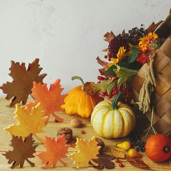 6-Piece Maple Leaf -Brown {4}