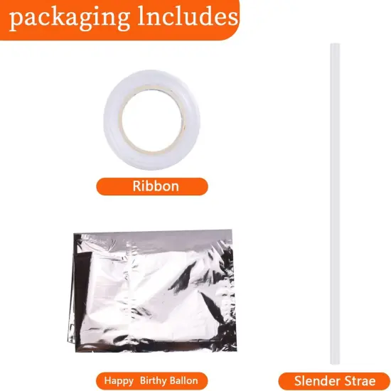 Silver Happy Birthday Balloons Banner - 16 Inch, Aluminum Foil {5}